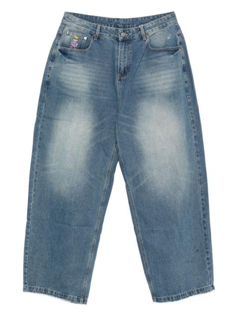 button-fastening jeans