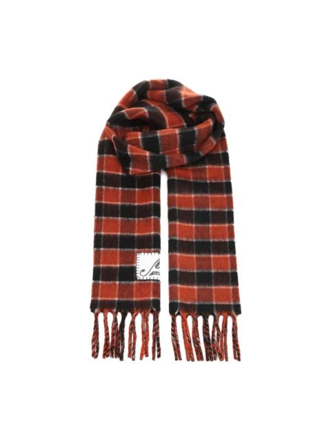 checked fringed scarf