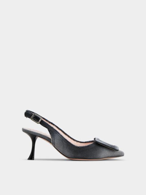 Viv' in The City Slingback Pumps in denim