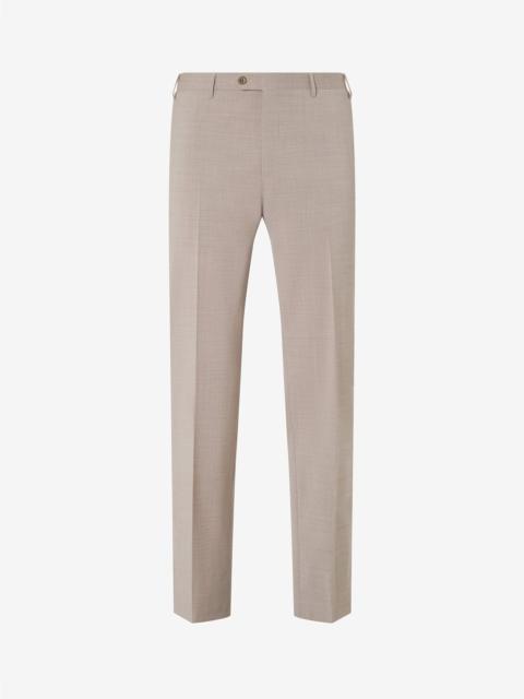 Beige 120's stretch wool trousers