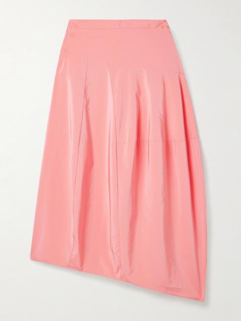 Asymmetric Taffeta Midi Skirt