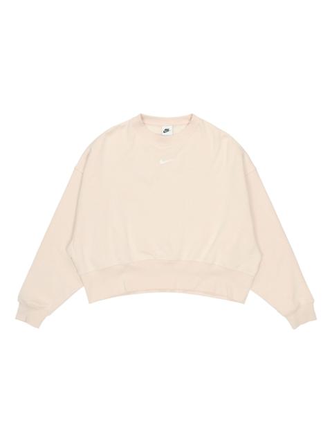 (WMNS) Nike Sportswear Collection Small Logo Cropped Sweatshirt 'Beige' DJ7666-219