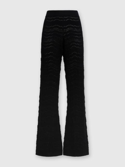 Tone-on-tone zigzag pants