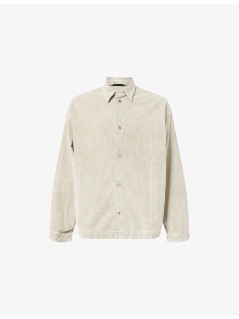 Pointed-Collar Corduroy Cotton-Blend Overshirt