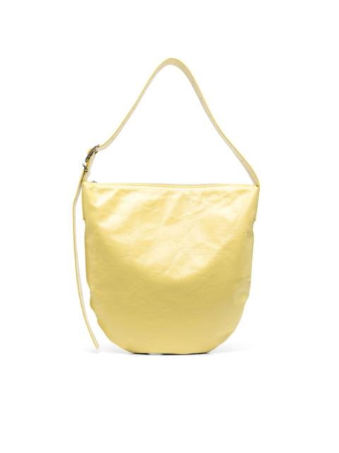 polished-finish leather tote bag