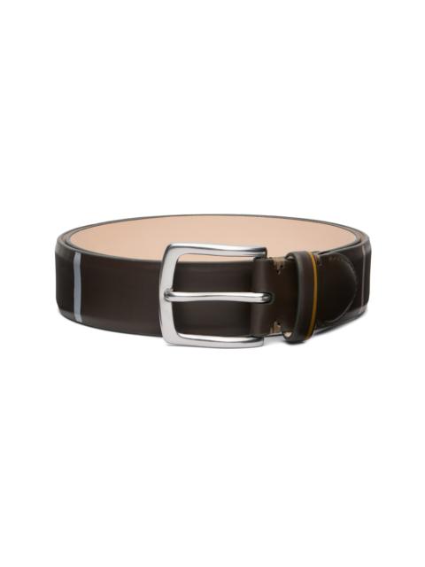 Brown Brushstroke Stripe Belt