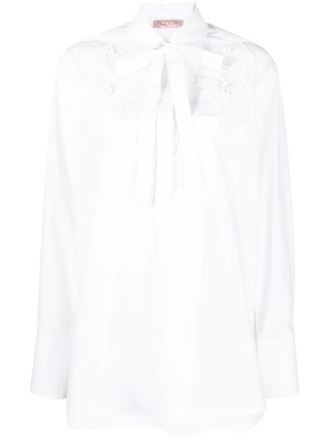 flower embroidered shirt