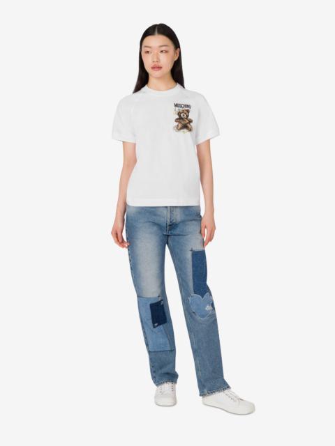 ORGANIC COTTON JERSEY T-SHIRT MOSCHINO TEDDY BEAR