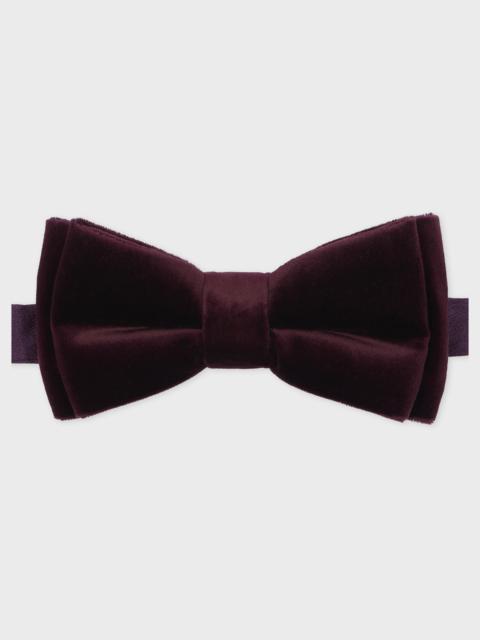Burgundy Velvet Pre-Tied Bow Tie