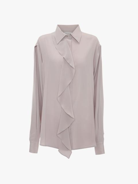 Asymmetric Ruffle Blouse In Heather