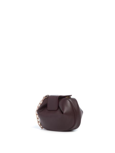 Soft Demi Clutch with Chain in Bordeaux Nappa Leather