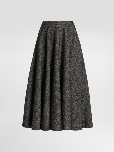 Wool blend dotted circle skirt