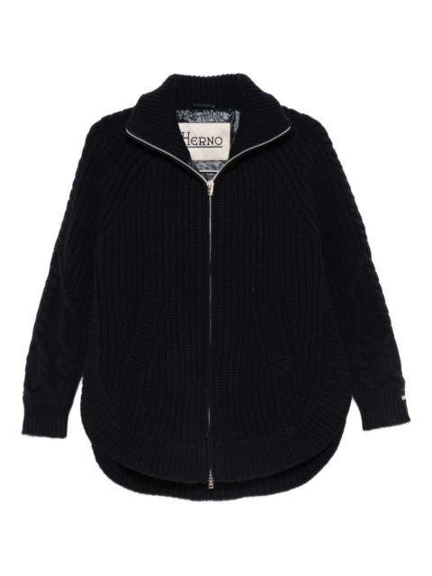 cable-knit padded jacket