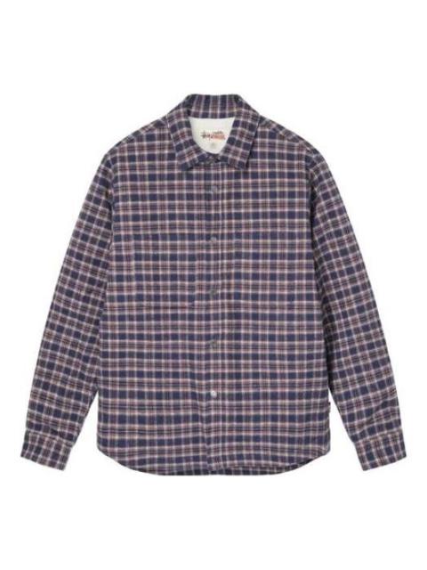 Stussy Sherpa Lined Plaid Shirt 'Navy' 1110268