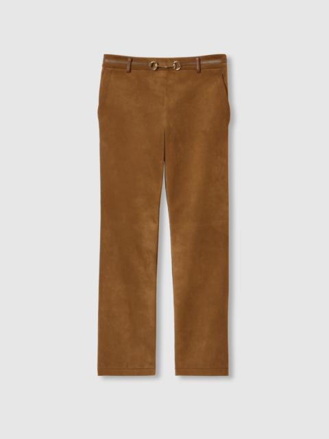 Suede pant with Horsebit