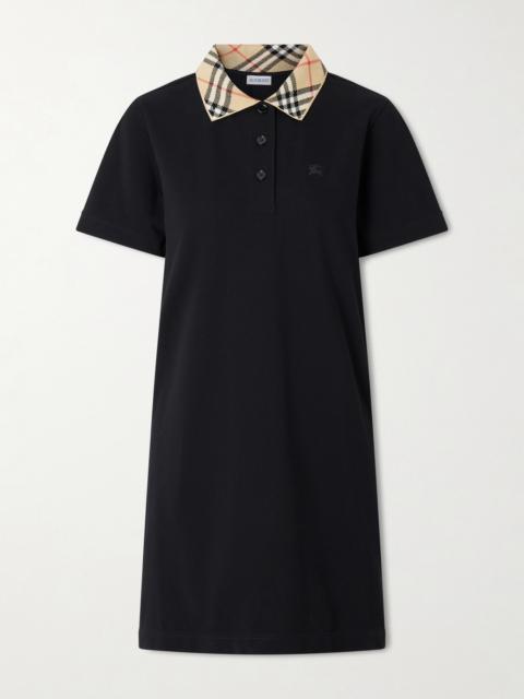 Checked Cotton-piqué Mini Dress