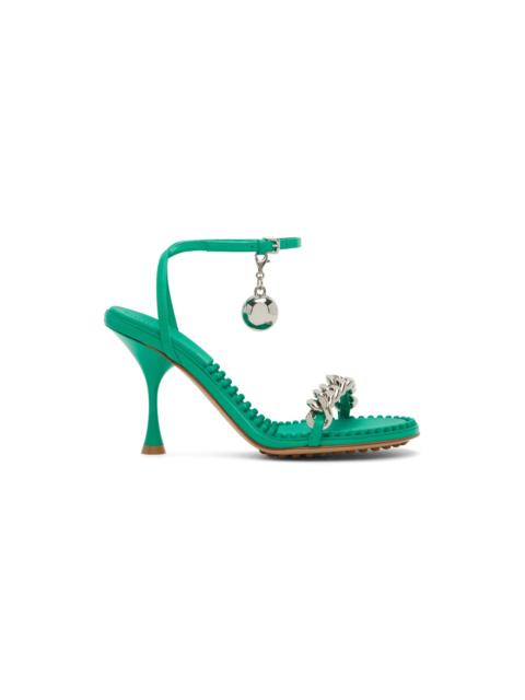 Green Dot Heeled Sandals