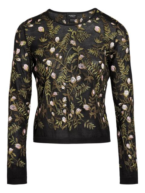 floral-embroidered  top