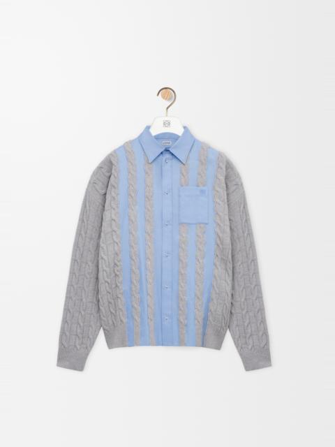 Hybrid shirt in cotton and wool