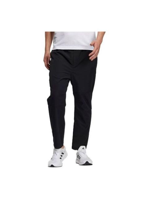 Men's adidas Logo Solid Color Woven Sports Pants/Trousers/Joggers Black H39231