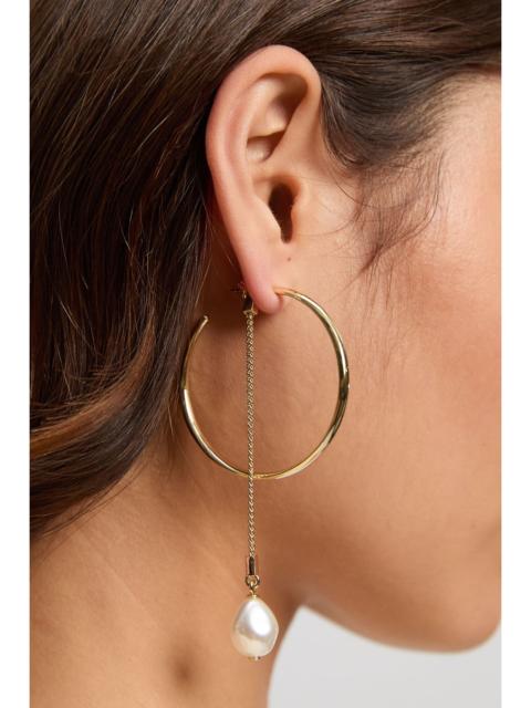 Modern Pearl Hoop Earrings