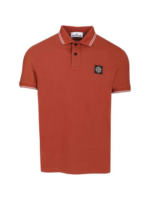 logo patch slim polo shirt