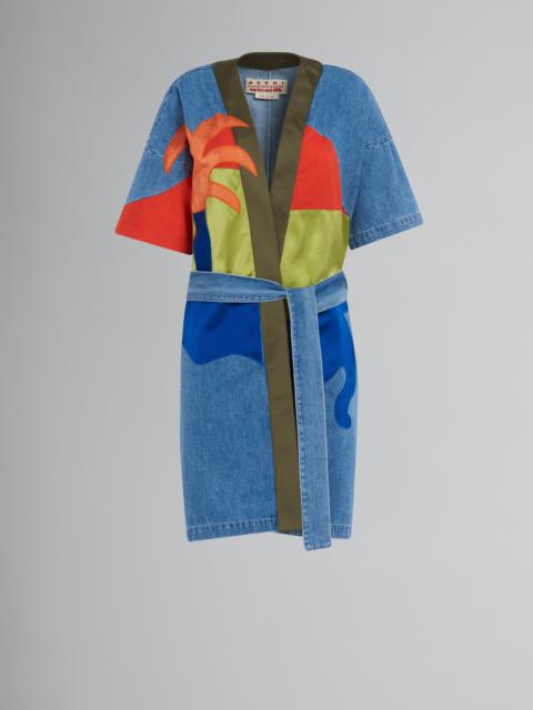 MARNI X NO VACANCY INN - BLUE CHAMBRAY LIGHT COAT WITH EMBROIDERY