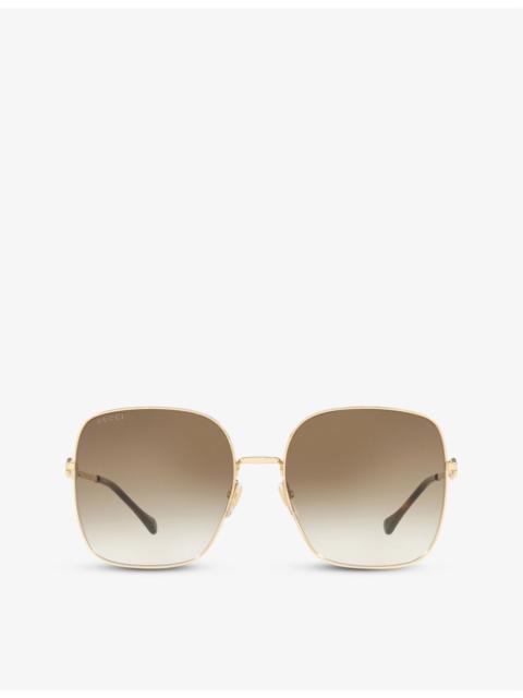 GG0879S square-frame glass and metal sunglasses