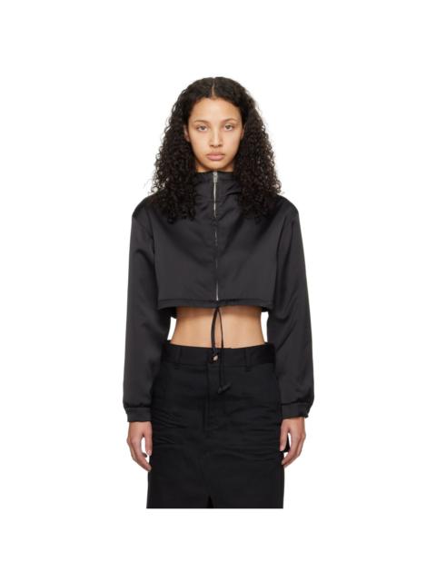 Black Cropped Hoodie