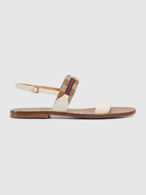 Women's sandal with Interlocking G and Web