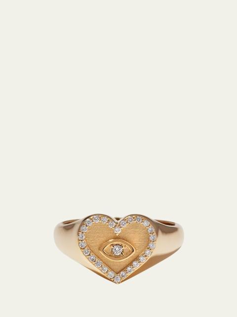Heart Marquis Eye Signet Ring