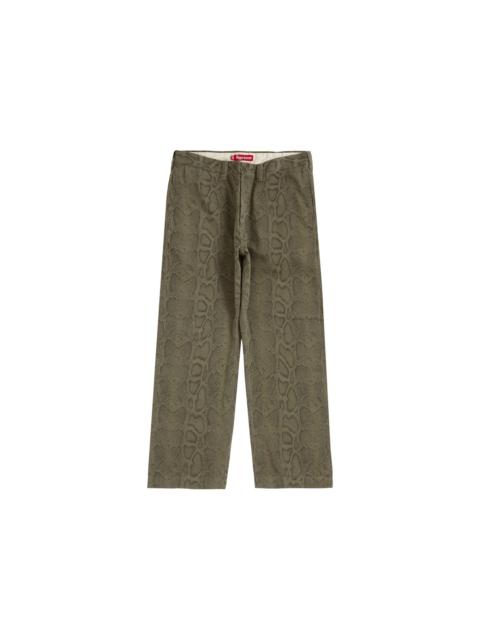 Supreme Snake Print Chino Pant Olive