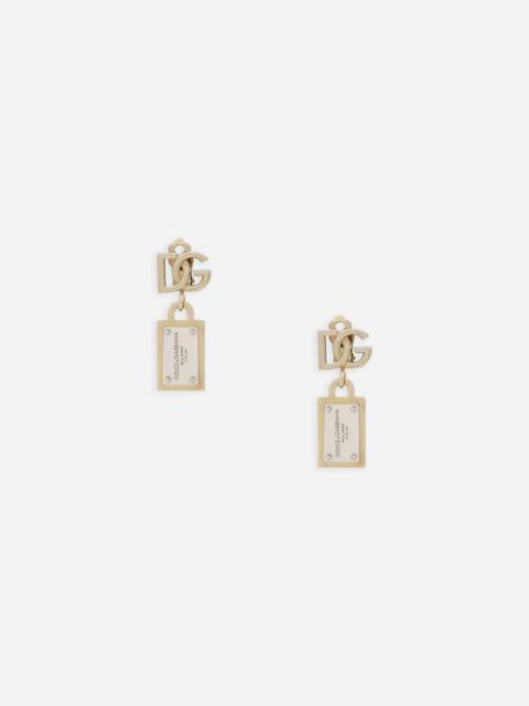 Earrings with DG logo and tag