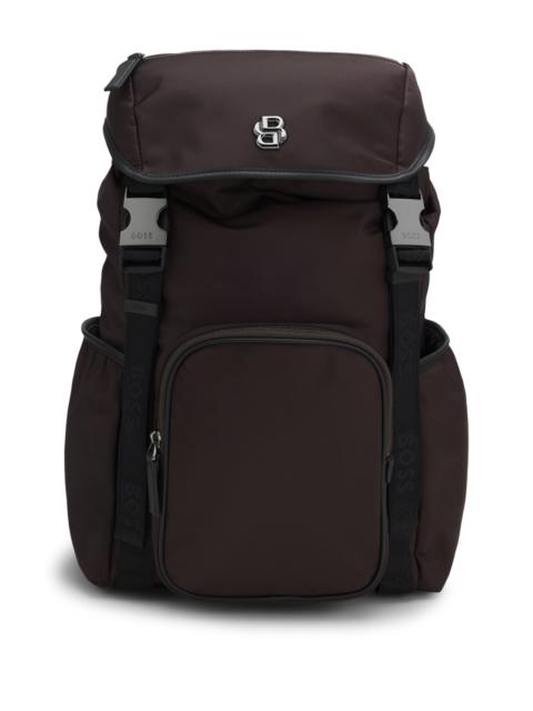 TWILL BACKPACK WITH DOUBLE B MONOGRAM