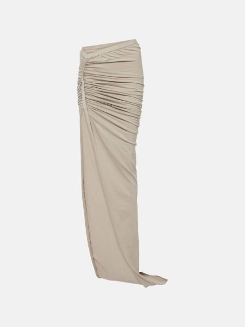 Ruched cotton jersey maxi skirt