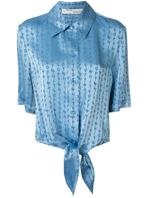 logo baseball knot blouse