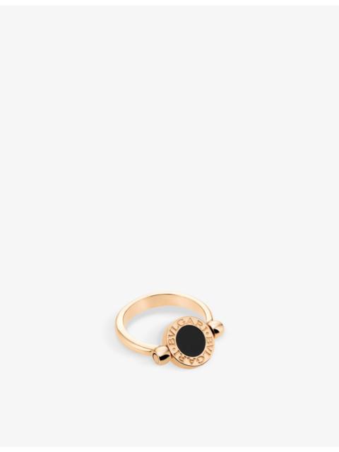 BVLGARI BVLGARI 18ct rose-gold, onyx and mother-of-pearl ring