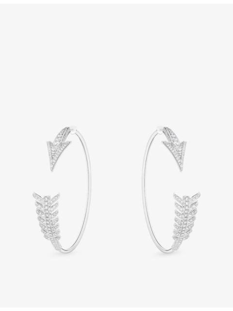 Fleche 18ct White-Gold And 1.83ct Diamond Hoop Earrings