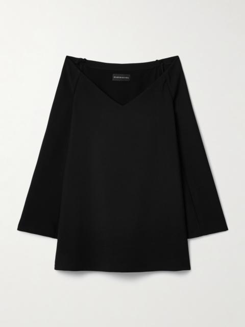 The Zayna Off-the-shoulder Wool-blend Mini Dress