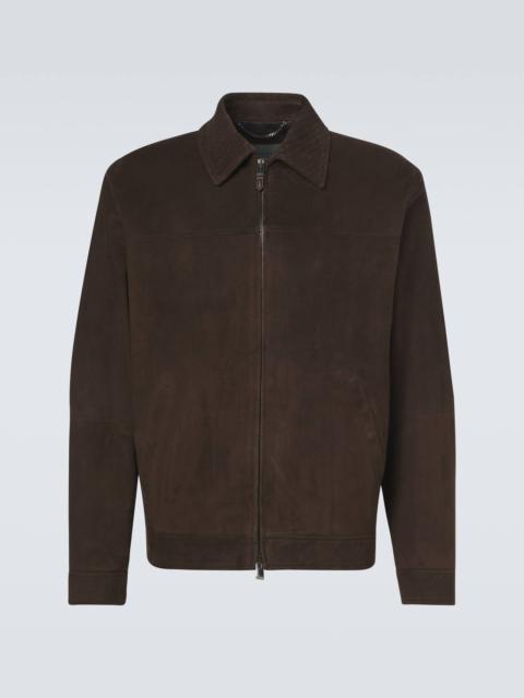 Suede blouson jacket