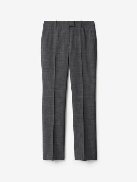 Check Wool Tailored Trousers