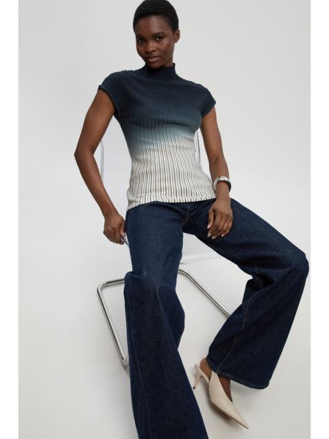 Dip Dye Detail Knitted High Neck Top