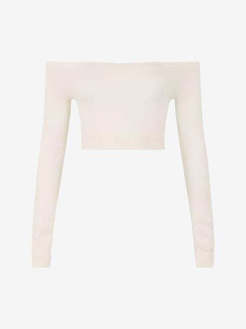 Open-Shoulder Crop Top