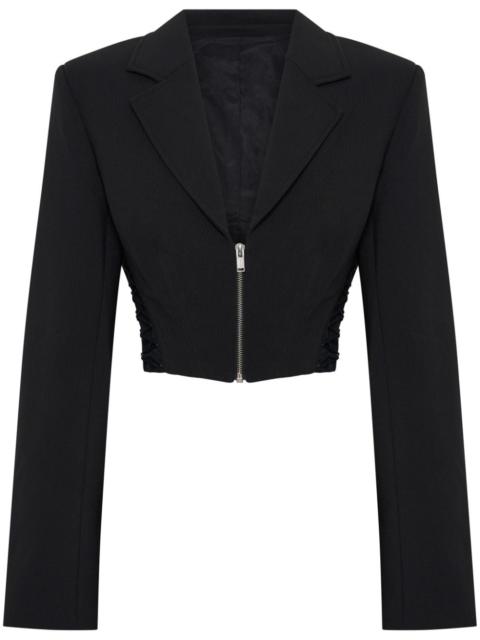 zipped cropped blazer