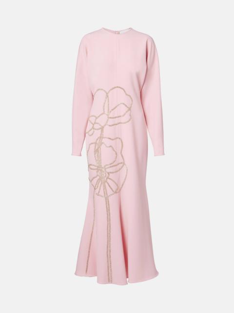 Avenna embellished crêpe midi dress