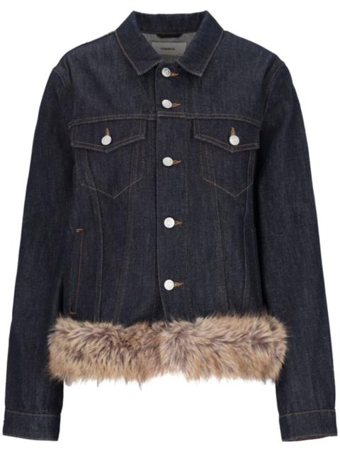 faux-fur hem denim jacket