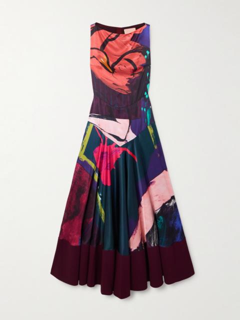 Munir Printed Silk-satin Maxi Dress