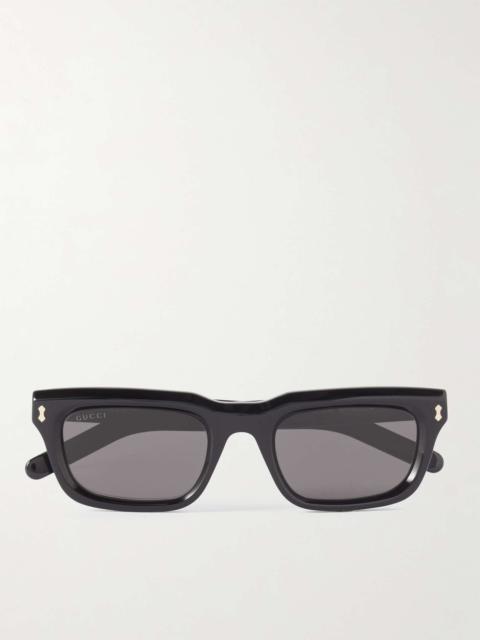 Rectangular-Frame Acetate Sunglasses