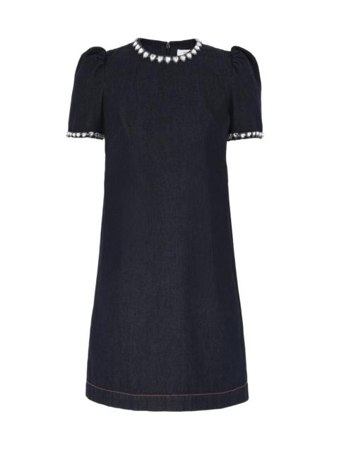 EMBELLISHED DENIM DRESS