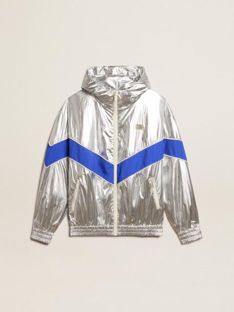 Women’s windcheater in silver technical fabric